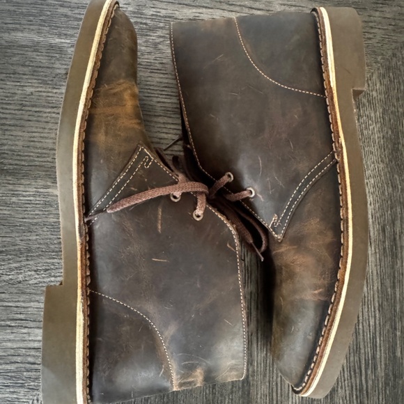 Clarks Chukka Boots Mens Brown Leather Bushacre 2 Desert 10.5M STYLE: 15522 - Picture 3 of 10